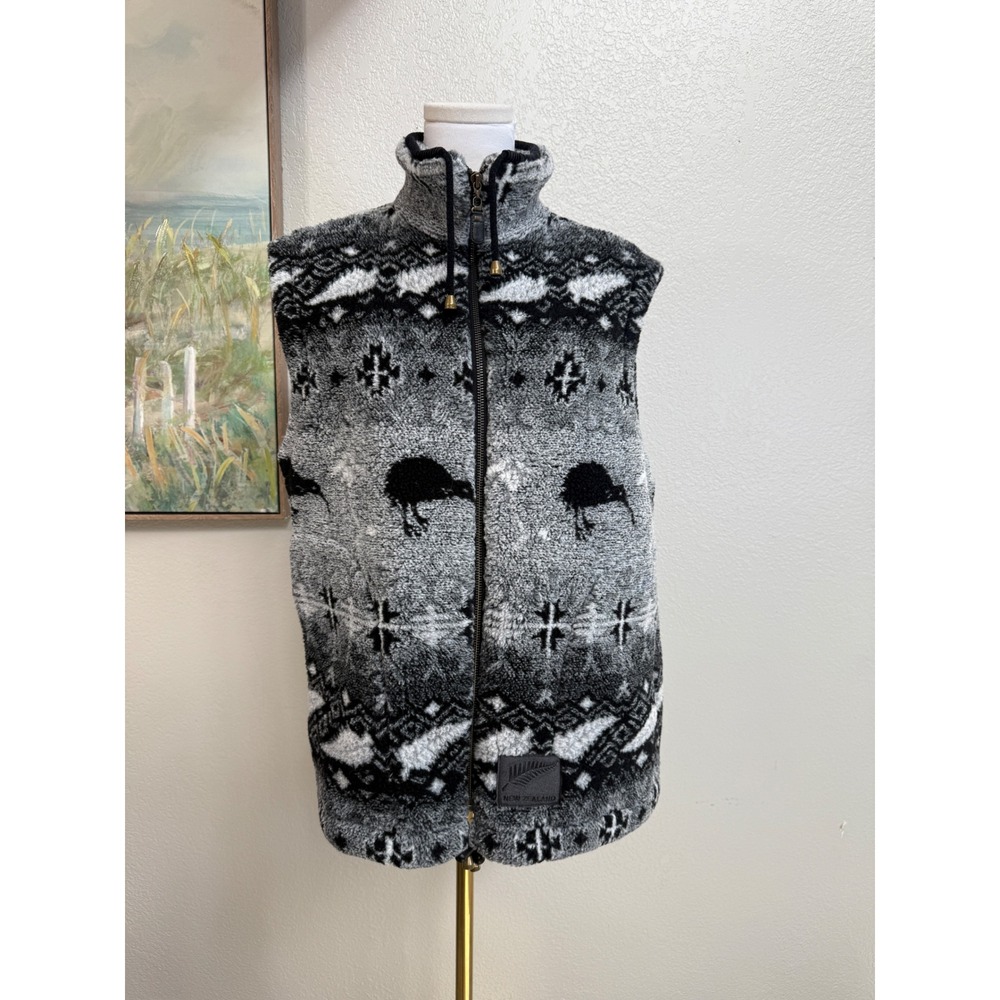 90's Mika New Zealand Vintage Fleece Men's Vest Kiwi Bird Size S - Picture 1 of 8